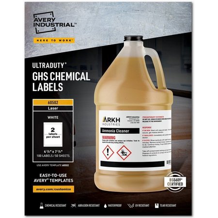 AVERY Label, Ghschemical, 4.75X7.75 2PK AVE60502